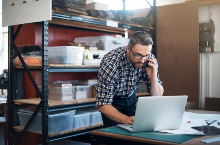 microbusiness owner on the phone