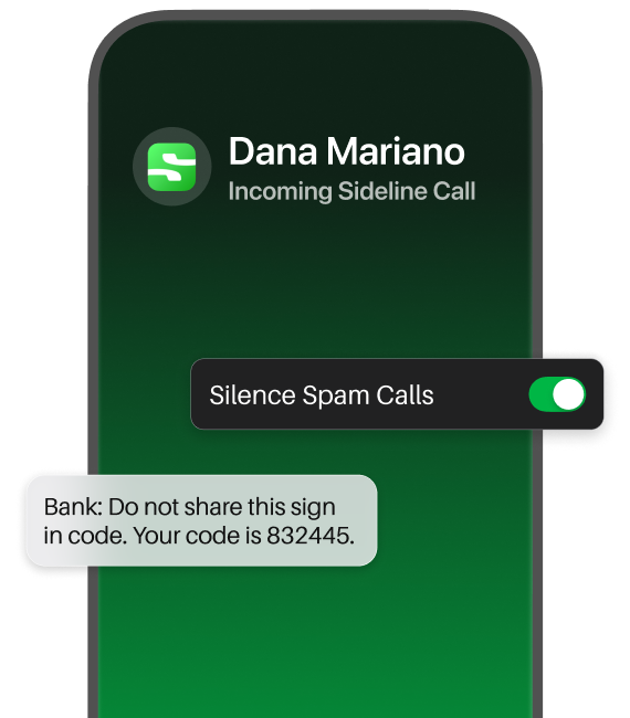 private second number with sideline app